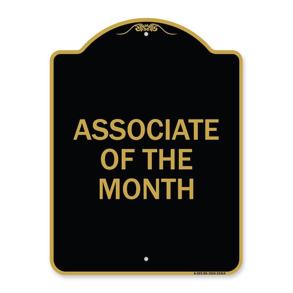 Amistad 18 x 24 in. Designer Series Sign - Associate of the Month, Black & Gold AM2029904 - main